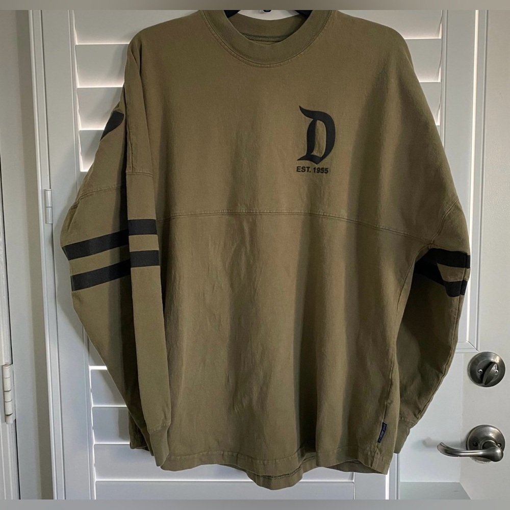 Olive Green Jersey with Black Stripes Disneyland Logo